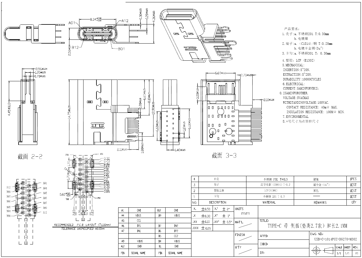 USB-C-1014PCC-DG270